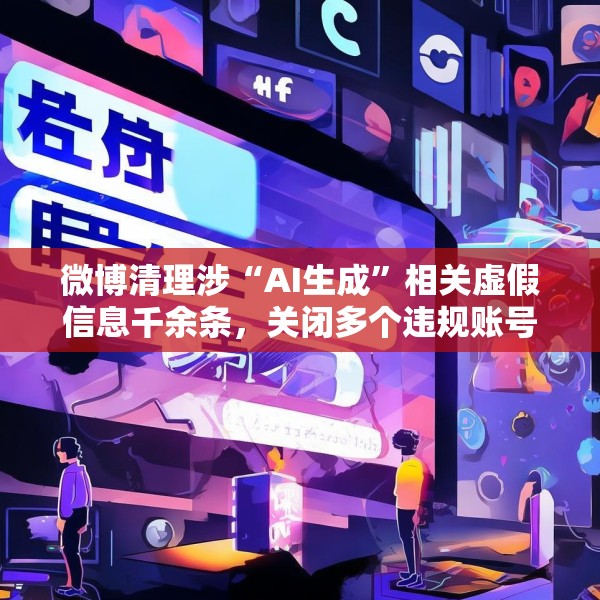 微博清理涉“AI生成”相关虚假信息千余条，关闭多个违规账号