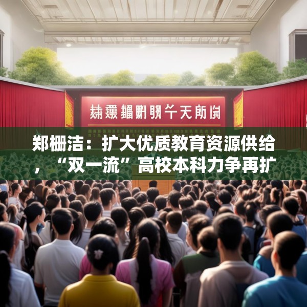 郑栅洁：扩大优质教育资源供给，“双一流”高校本科力争再扩招2万人