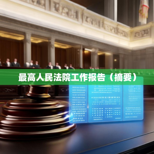 最高人民法院工作报告（摘要）