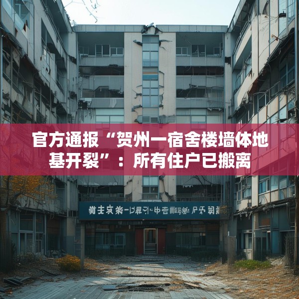 官方通报“贺州一宿舍楼墙体地基开裂”：所有住户已搬离