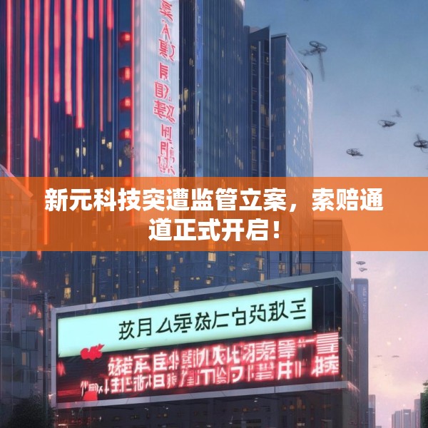 新元科技突遭监管立案，索赔通道正式开启！