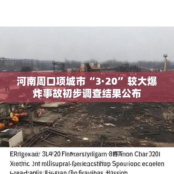 河南周口项城市“3·20”较大爆炸事故初步调查结果公布
