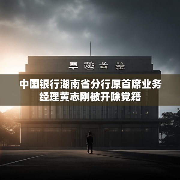 中国银行湖南省分行原首席业务经理黄志刚被开除党籍