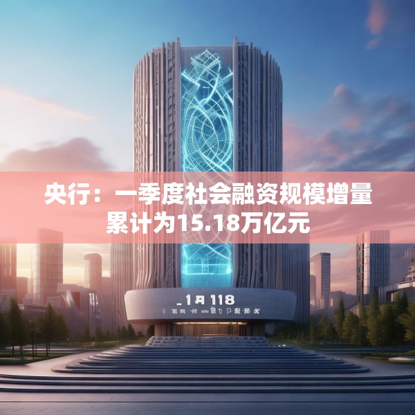 央行：一季度社会融资规模增量累计为15.18万亿元