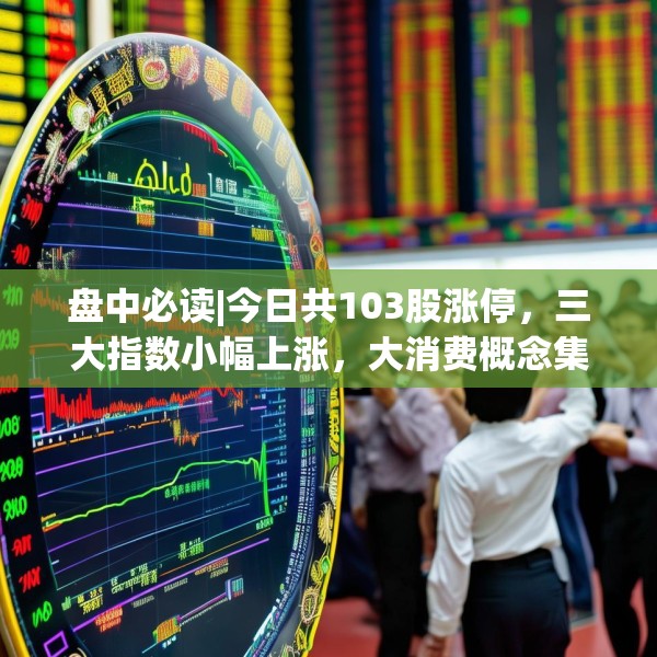盘中必读|今日共103股涨停，三大指数小幅上涨，大消费概念集体爆发
