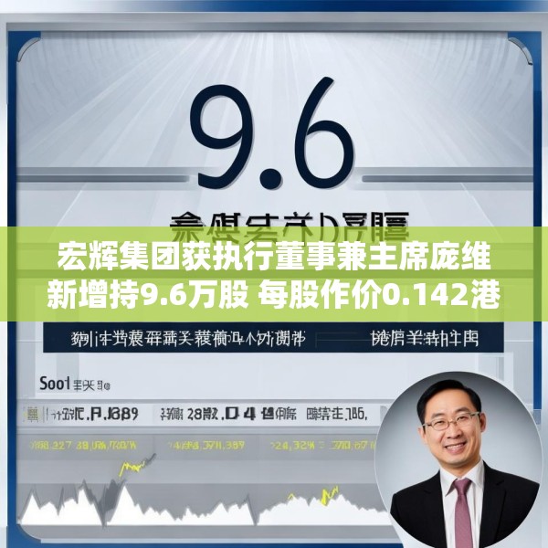 宏辉集团获执行董事兼主席庞维新增持9.6万股 每股作价0.142港元