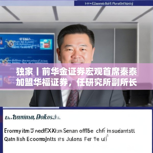 独家丨前华金证券宏观首席秦泰加盟华福证券，任研究所副所长