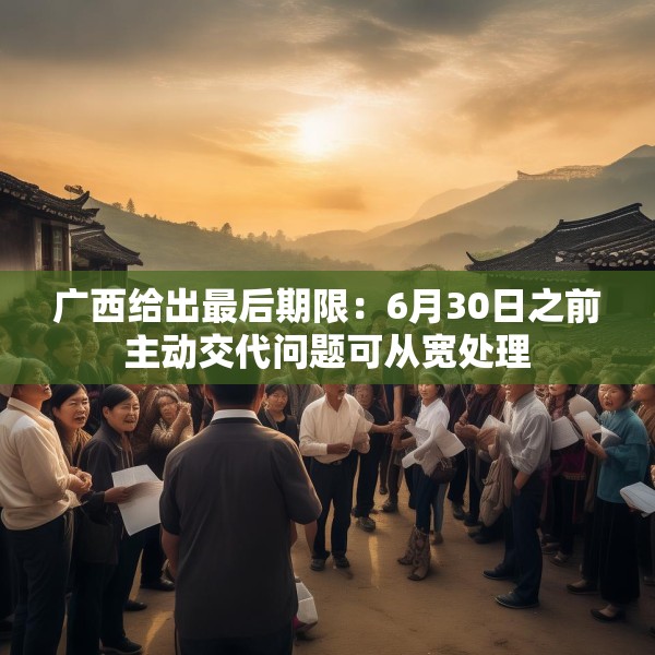 广西给出最后期限：6月30日之前主动交代问题可从宽处理