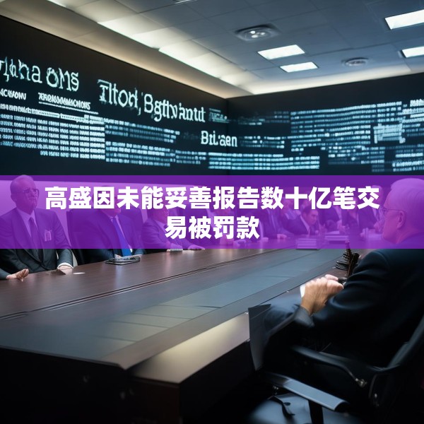 高盛因未能妥善报告数十亿笔交易被罚款
