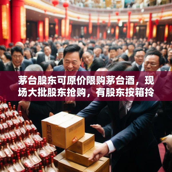 茅台股东可原价限购茅台酒，现场大批股东抢购，有股东按箱拎