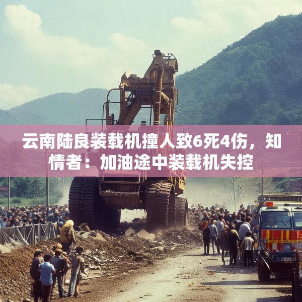 云南陆良装载机撞人致6死4伤，知情者：加油途中装载机失控