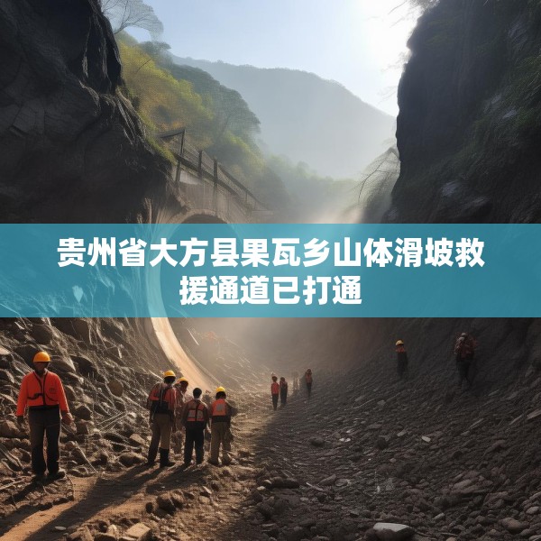贵州省大方县果瓦乡山体滑坡救援通道已打通