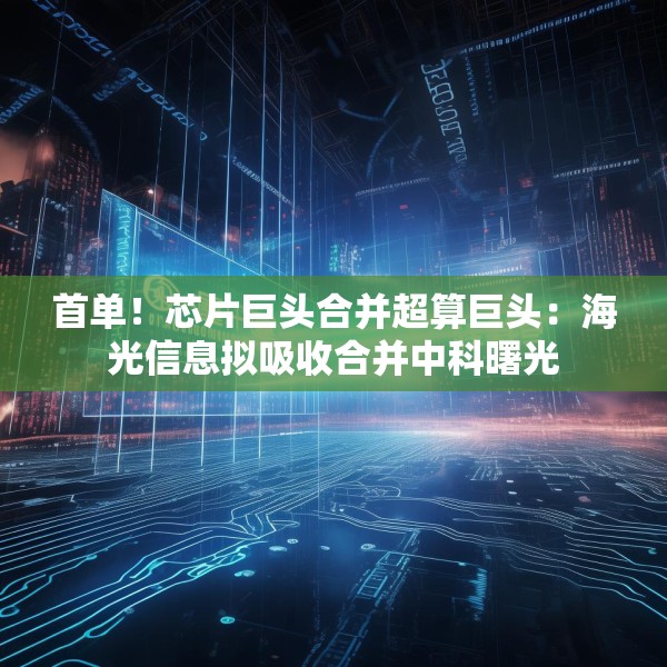 首单！芯片巨头合并超算巨头：海光信息拟吸收合并中科曙光