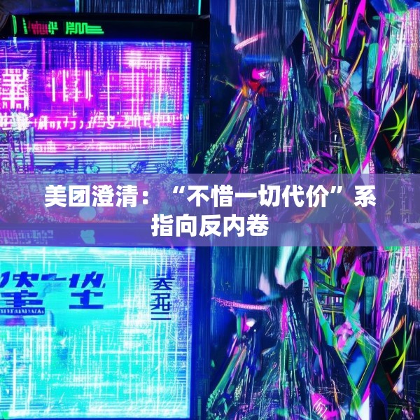 美团澄清：“不惜一切代价”系指向反内卷