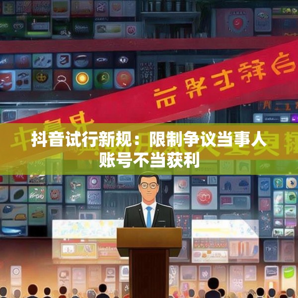 抖音试行新规：限制争议当事人账号不当获利