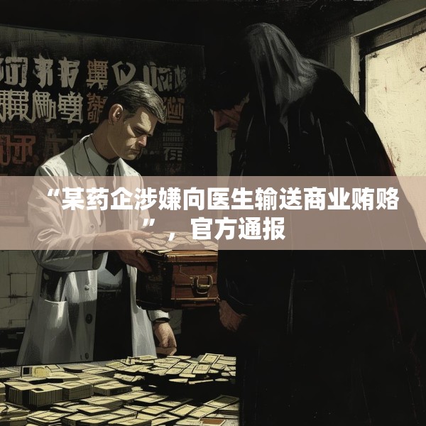 “某药企涉嫌向医生输送商业贿赂”，官方通报