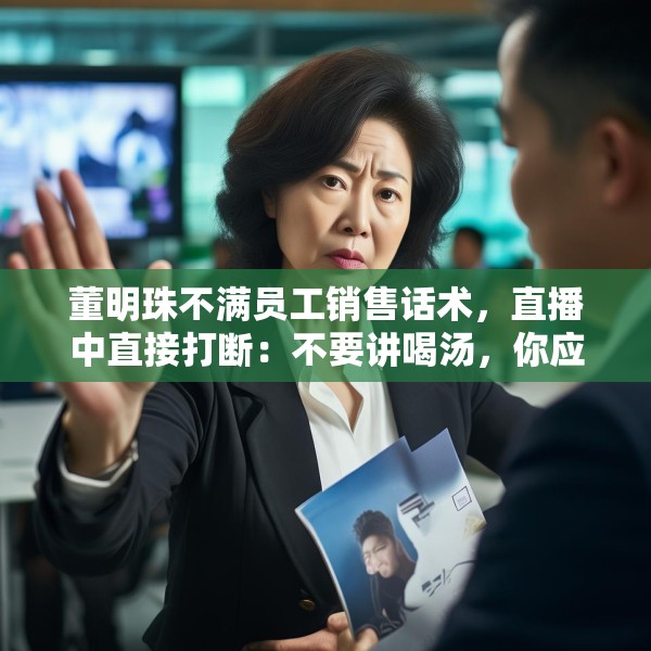 董明珠不满员工销售话术，直播中直接打断：不要讲喝汤，你应该讲为什么大厨喜欢用这样的锅煲汤