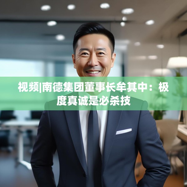 视频|南德集团董事长牟其中：极度真诚是必杀技