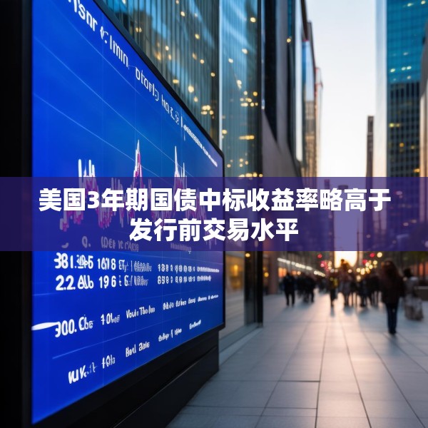 美国3年期国债中标收益率略高于发行前交易水平