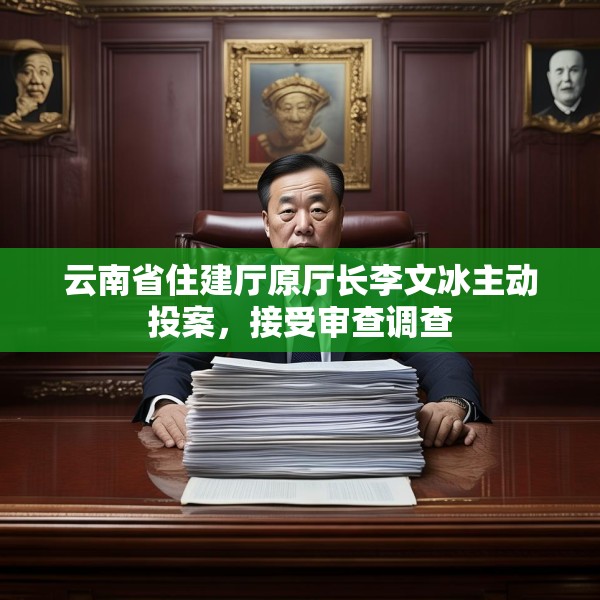 云南省住建厅原厅长李文冰主动投案，接受审查调查