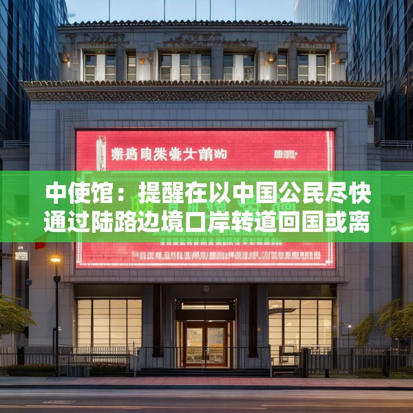 中使馆：提醒在以中国公民尽快通过陆路边境口岸转道回国或离境