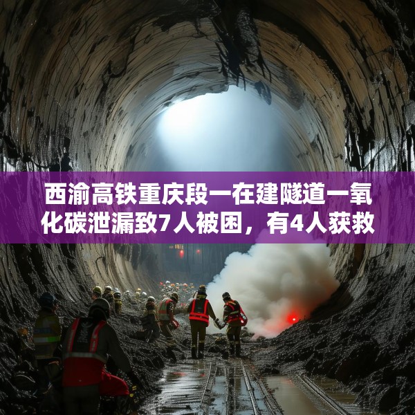 西渝高铁重庆段一在建隧道一氧化碳泄漏致7人被困，有4人获救
