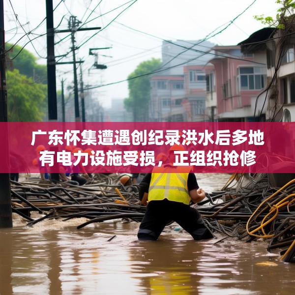 广东怀集遭遇创纪录洪水后多地有电力设施受损，正组织抢修