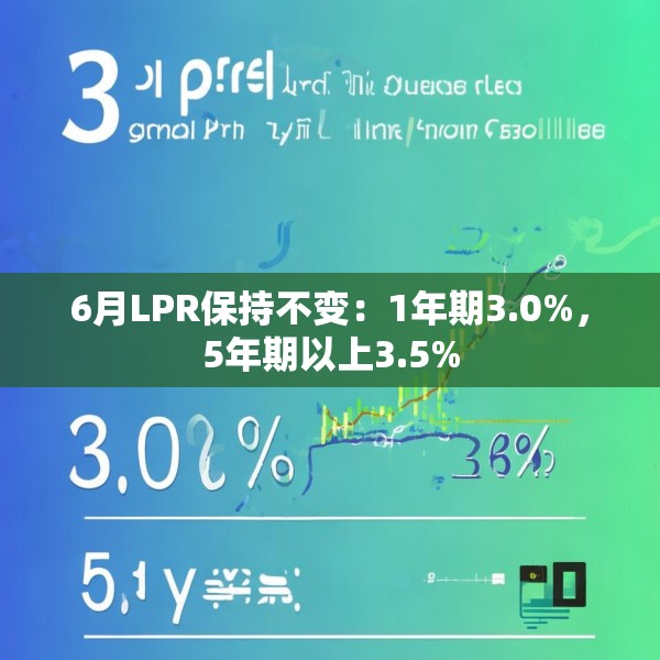 6月LPR保持不变：1年期3.0%，5年期以上3.5%