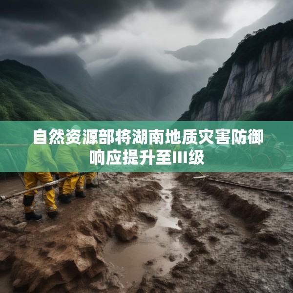 自然资源部将湖南地质灾害防御响应提升至III级