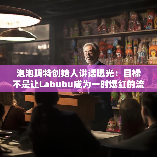 泡泡玛特创始人讲话曝光：目标不是让Labubu成为一时爆红的流行符号