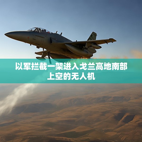 以军拦截一架进入戈兰高地南部上空的无人机