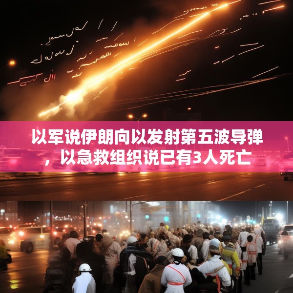 以军说伊朗向以发射第五波导弹，以急救组织说已有3人死亡
