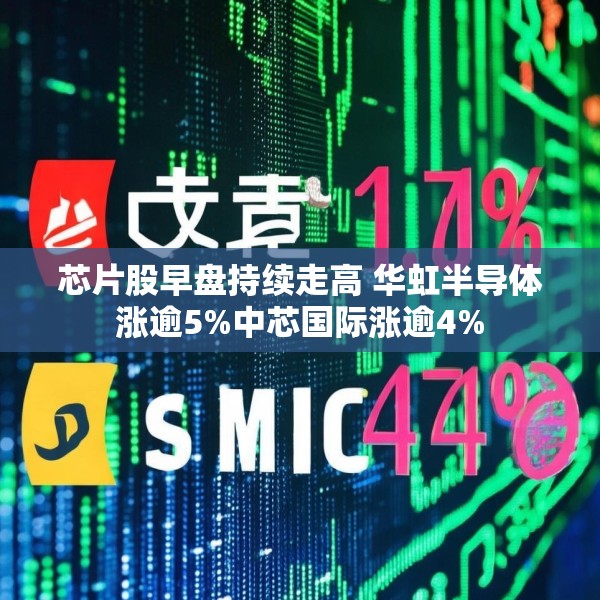 芯片股早盘持续走高 华虹半导体涨逾5%中芯国际涨逾4%