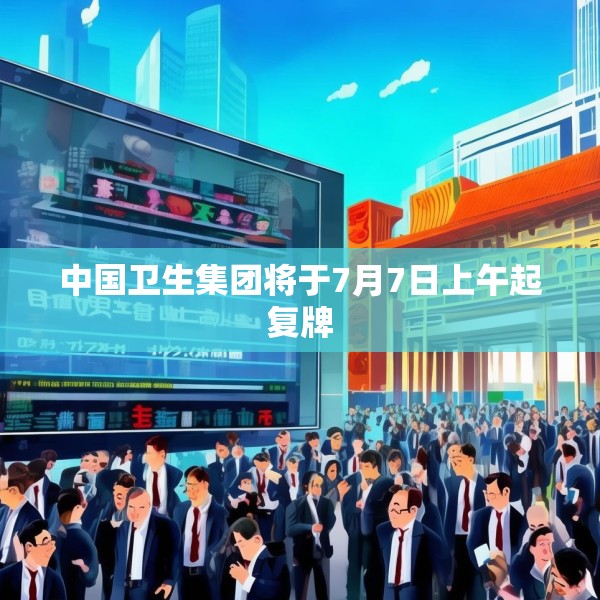 中国卫生集团将于7月7日上午起复牌