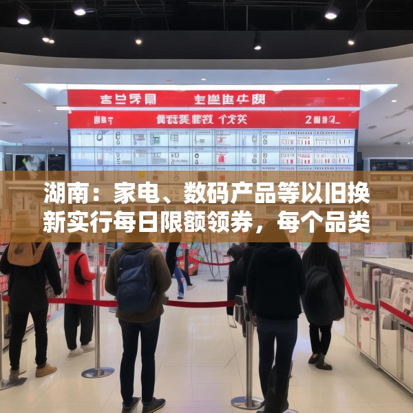 湖南：家电、数码产品等以旧换新实行每日限额领券，每个品类每月最多可领3次