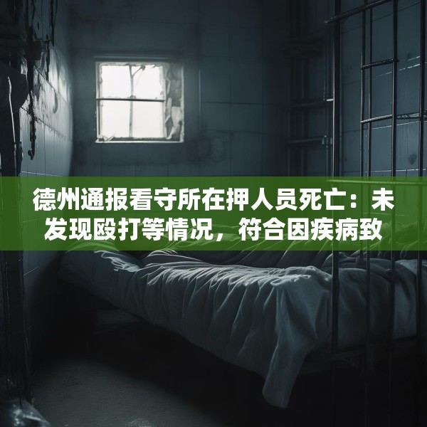德州通报看守所在押人员死亡：未发现殴打等情况，符合因疾病致死特征