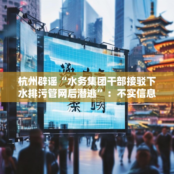 杭州辟谣“水务集团干部接驳下水排污管网后潜逃”：不实信息