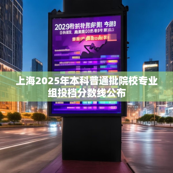 上海2025年本科普通批院校专业组投档分数线公布