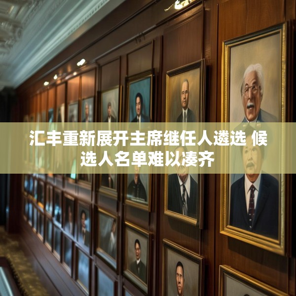 汇丰重新展开主席继任人遴选 候选人名单难以凑齐