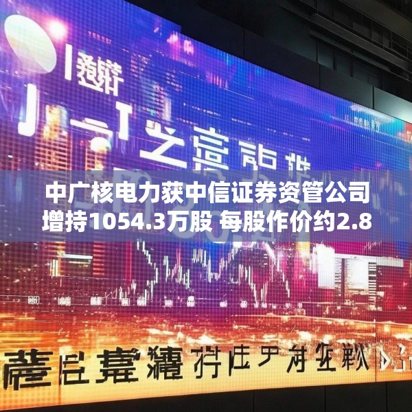 中广核电力获中信证券资管公司增持1054.3万股 每股作价约2.84港元